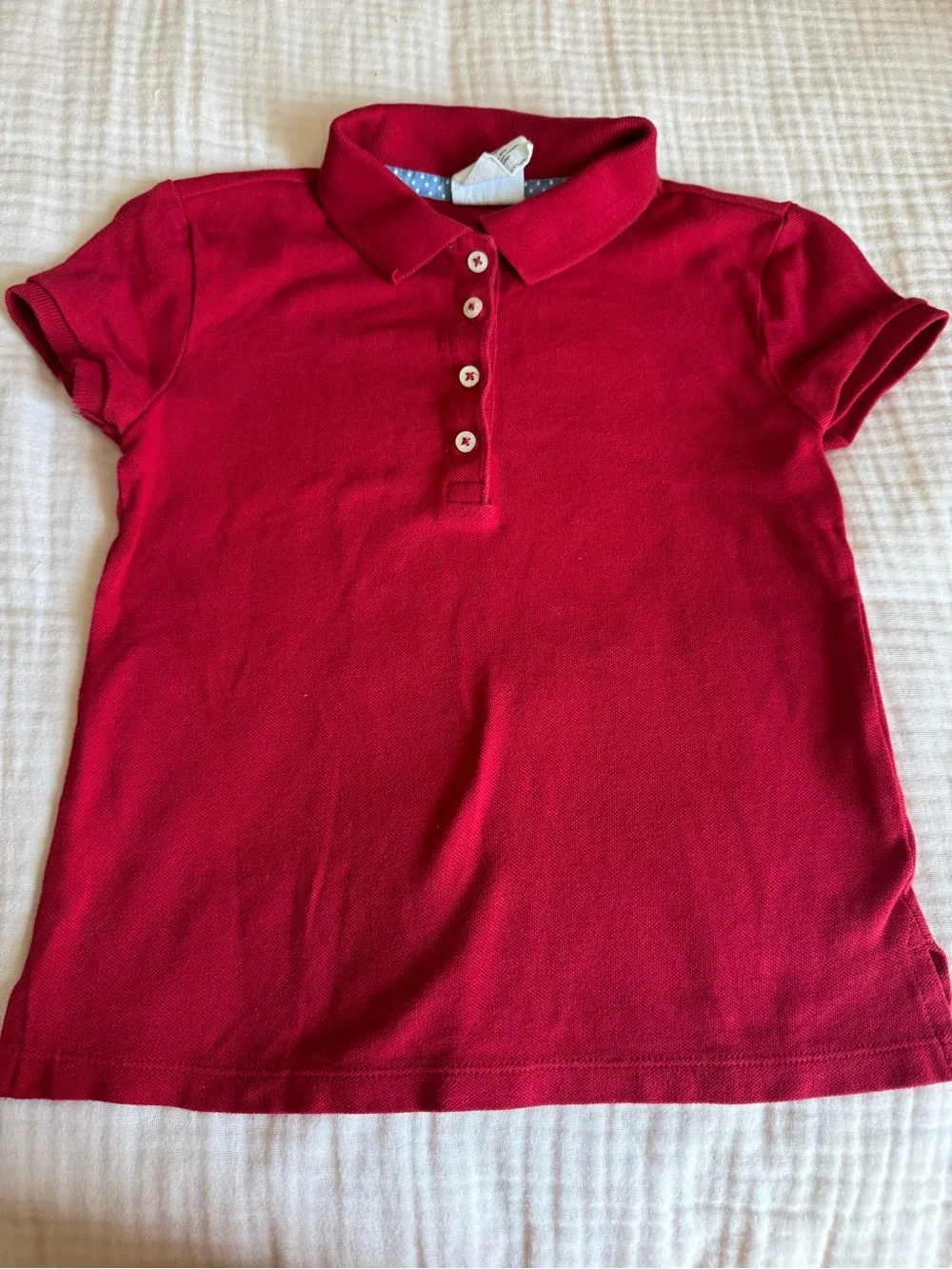 GAP Girls Red Polo Shirt with Button Placket uniform